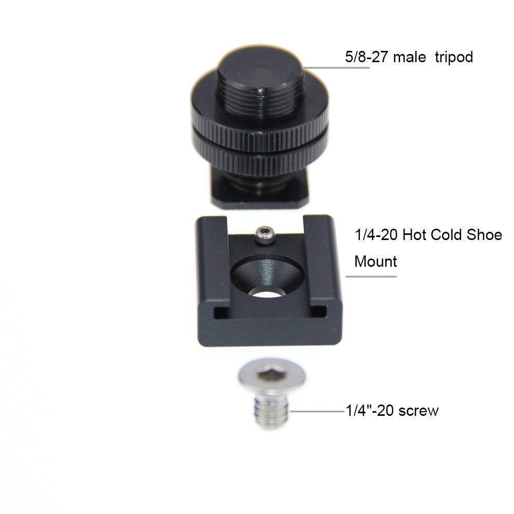Ex-Pro Adjustable Cold Shoe Adapter with 1/4'' Screw Thread 4 Pack 