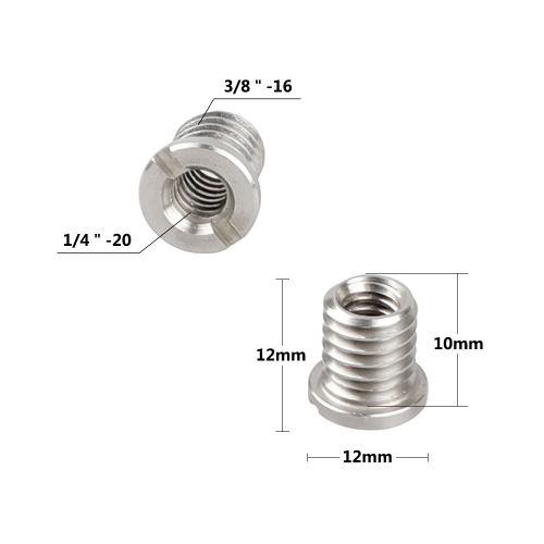 Colore : Silver white, Dimensioni : In 6.35 Out 9.52 Mingyue Thumb Screw Tripod Screw Adapter Aluminum Brass Conversion Nut screws 