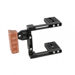 CAMVATE Dual-use Adjustable Cage with Wooden Handgrip