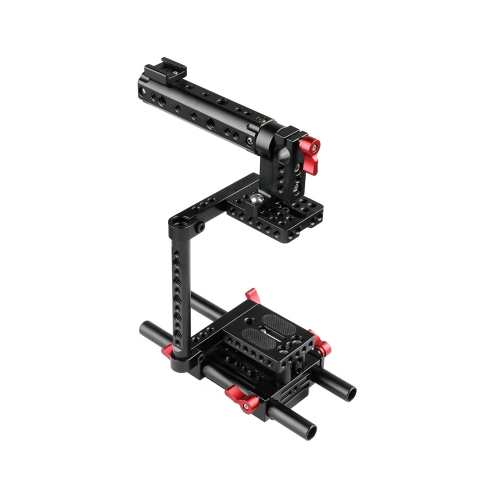 CAMVATE Camera Cage with Rail Support System for Canon Nikon Sony Panasonnic