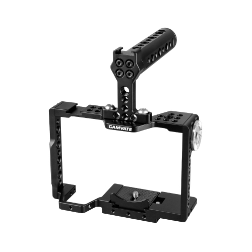CAMVATE QR Camera Cage With Rosette Mount & Aluminum Handgrip For Sony a7 II, a7R II, a7S II, a7 III, a7R III, A7r4, a9 Series