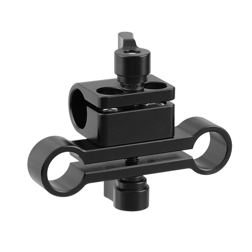 CAMVATE 15mm Single Rod Clamp & Dual Rod Clamp Adapter With Ratchet Locking Knob