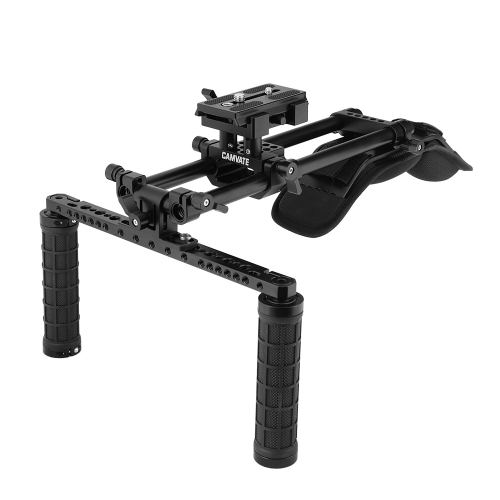 CAMVATE Shoulder Mount Kit With Manfrotto QR Plate & 15mm Railblocks Supporting System For DV Camcorder