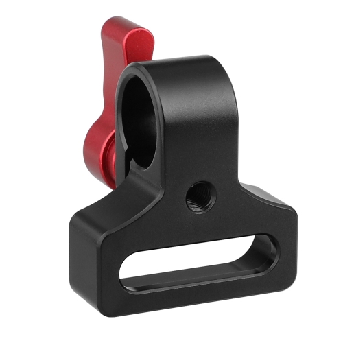 CAMVATE Flexible 15mm Single Rod Clamp Adapter With 1/4"-20 Mounting Groove (Red Knob)
