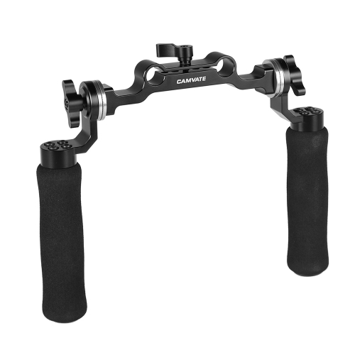 CAMVATE Sponge Handgrip (A Pair) With ARRI Rosette Mount Connection & 15mm Rod Clamp Adapter