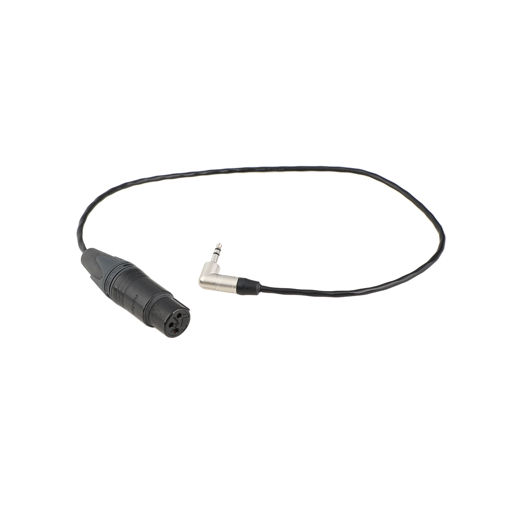 2 LOW PROFILE XLR3 F AUDIO INPUT TO 3.5mm TRS RIGHT ANGLE F/ CANON NIKON 
