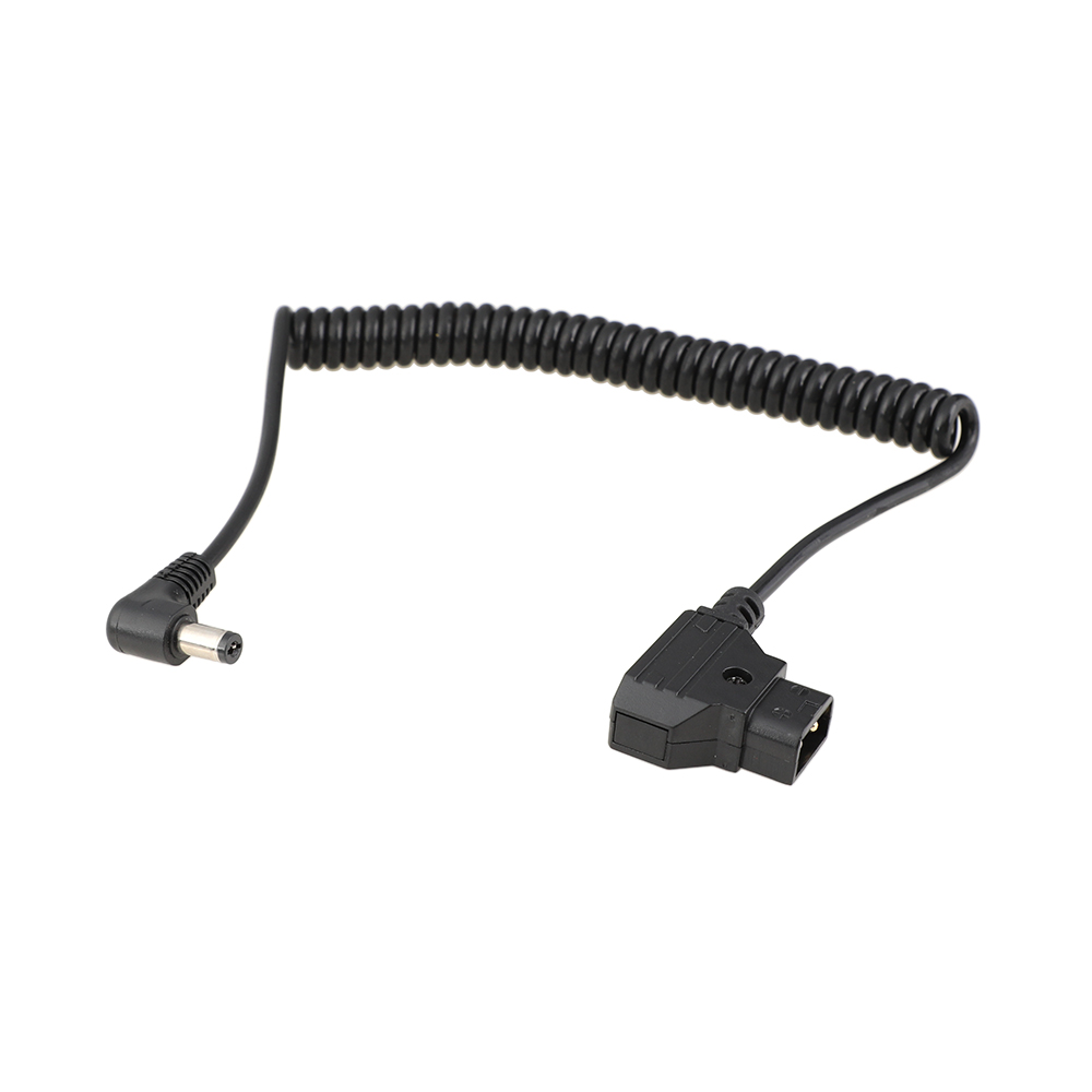 Elbow DC Coiled Cable DRRI 5.52.1mm DC Barrel to Dtap Power Cable for Atomos Shogun Monitor/Ninja Inferno 