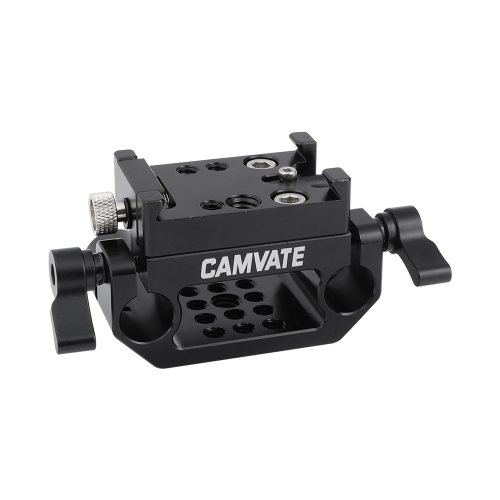 CAMVATE Manfrotto Quick Release Adapter Plate With 15mm Dual Rod Clamp Base For DSLR Camera Cage Kit