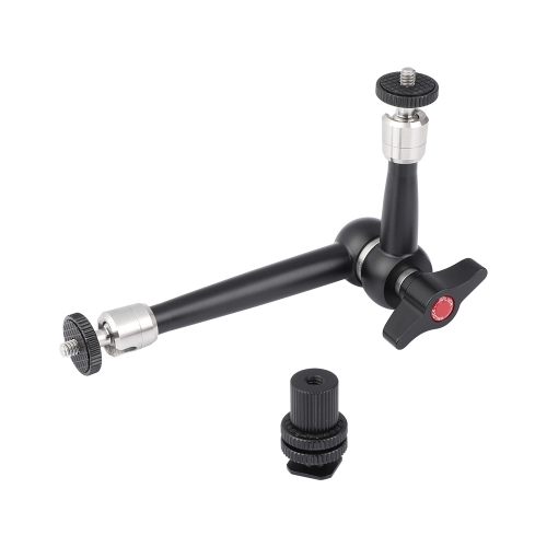 CAMVATE Heavy-duty 9'' Articulating Magic Arm With 1/4'' Male Threads & Shoe Mount (Upgraded Version)