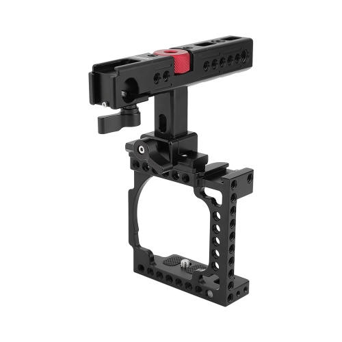CAMVATE Handheld Camera Cage with QR Cheese Handle for Sony A6600 A6500 A6400 A6000 A6300 (Black)