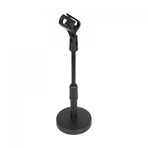 CAMVATE Universal Desk Microphone Stand 180 Degree Adjustable Clip And Height Adjustable Pole With Plastic Round Base