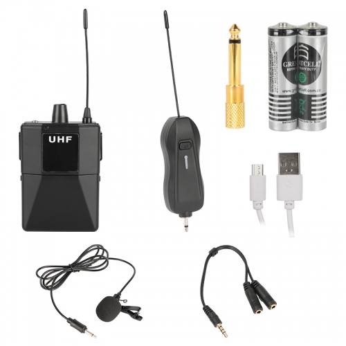 CAMVATE UHF Wireless Microphone System Single Wireless Lapel Lavalier Mic For DSLR Camera / Laptop / Smartphone Youtube Vlog Podcast