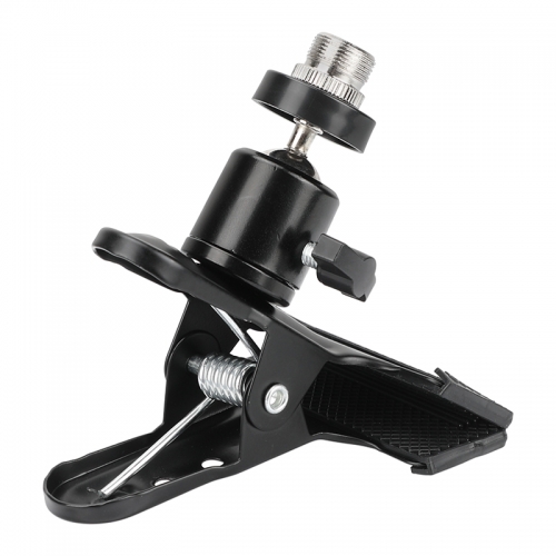 CAMVATE Multi-purpose Spring Clamp (50mm Jaw Opening) With Adjustable Ball Head 5/8"-27 Microphone Screw Adapter