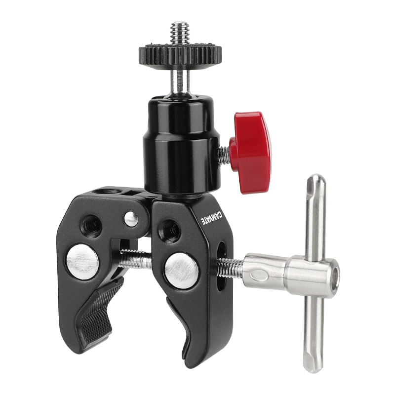CAMVATE 15mm Rod Clamp & Ball Head Mount Adapter with 1/4-20 Thread to Attach DIY Accessories 