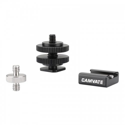 CAMVATE Shoe Mount & Cold Shoe Adapter And 1/4 to 1/4 tripod adapter