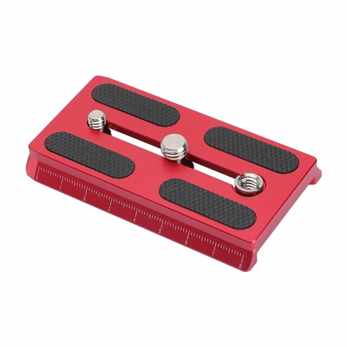 CAMVATE Manfrotto Slide-in Camera Quick Release Plate With 1/4" & 3/8" Threads (Red Color)
