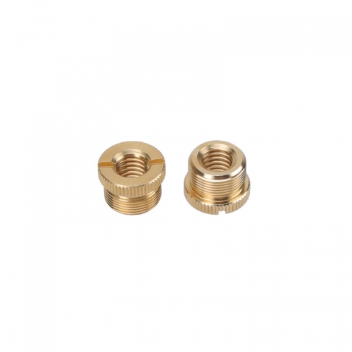 CAMVATE 5/8"-27 Male to 3/8"-16 Female Microphone Screw Adapter Gold Color Nickel Brass Made (2 Pieces)