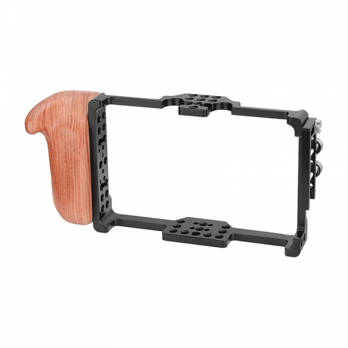 CAMVATE FeelWorld FT6 FR6 5.5 Inch Monitor Cage Protective Armor (Exclusive Use) With Wooden Handgrip For Left Side