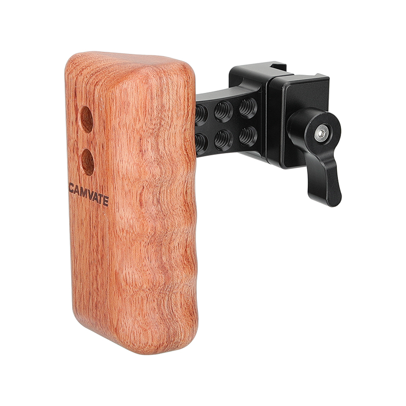 CAMVATE Wooden Left Handle Grip 15mm Rod Mount for Camera DV Video Cage Rig 