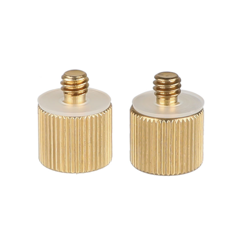 Precision Made 2 Pack Standard 3/8-16 Female to 1/4-20 Male Tripod Thread Reducer Screw Adapter Brass 