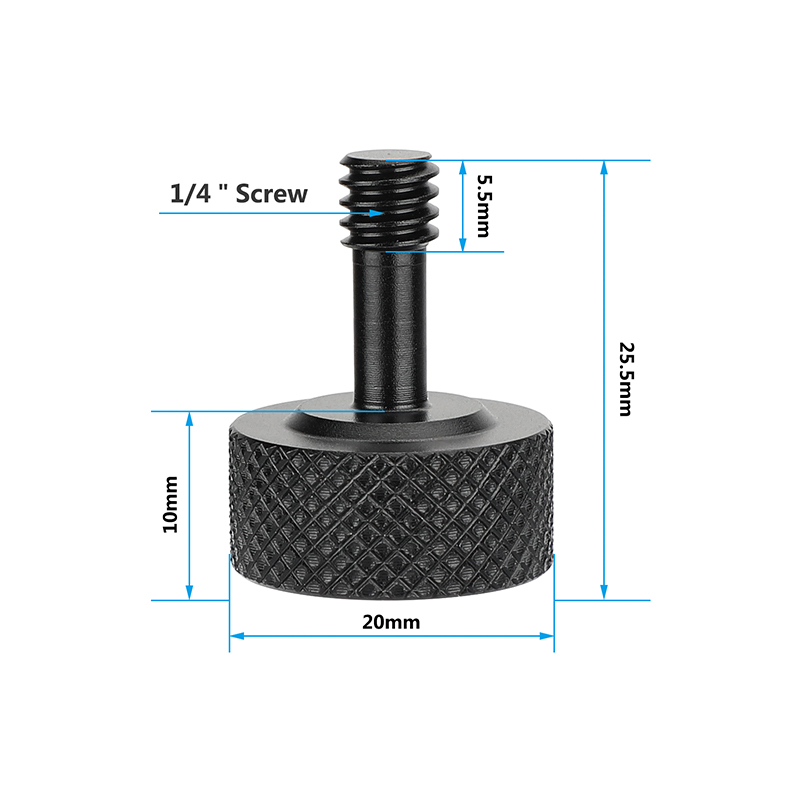 Pack of 2 Camisin Thumb Screw Camera Quick Release 1/4 inch Thumbscrew L Bracket Screw Mount Bottom 1/4 inch-20 Female Thread 
