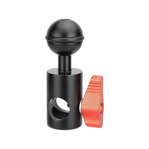 CAMVATE (Upgraded) 16mm Light Stand Head Adapter (Red Ratchet Knob) With 26mm Ball Head