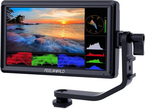 CAMVATE FEELWORLD FW568 V2 5.5 inch DSLR Camera Field Monitor with Waveform LUTs Video Peaking Focus Assist Small Full HD 1920x1152 IPS with 4K HDMI 8